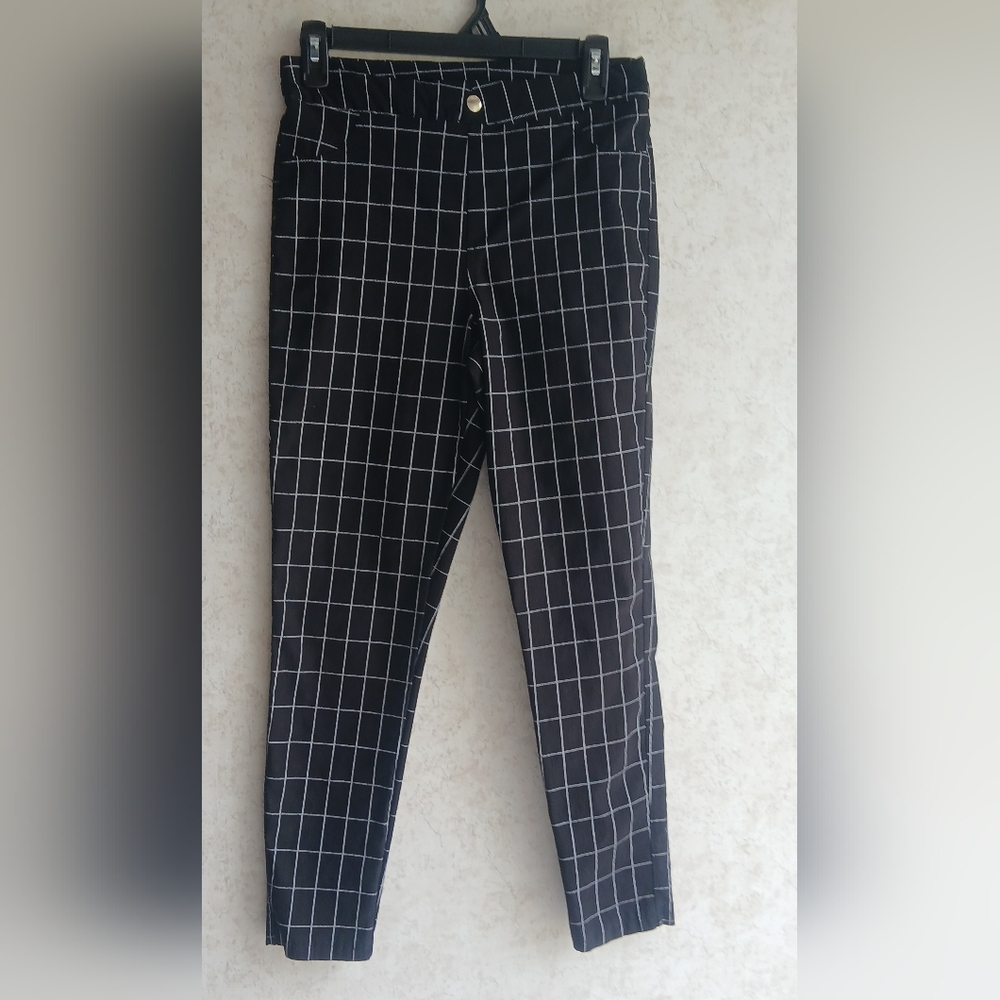 Black and White Checkered Pants Cherie